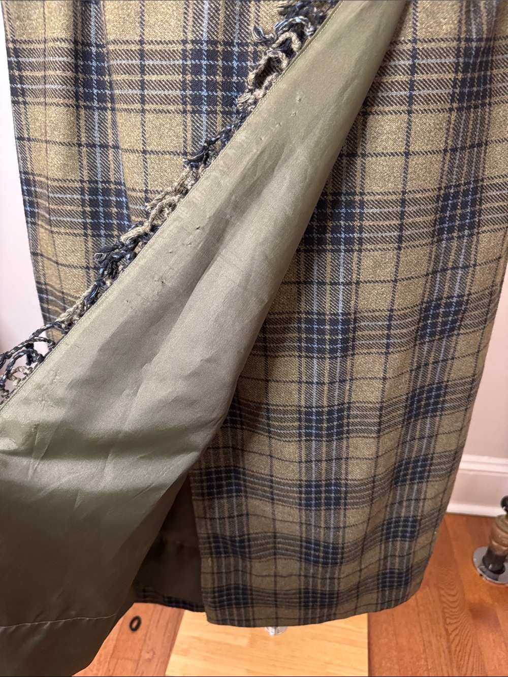 Liz Claiborne wool Plaid Wrap Maxi Skirt with fringe! - Picture 5 of 7
